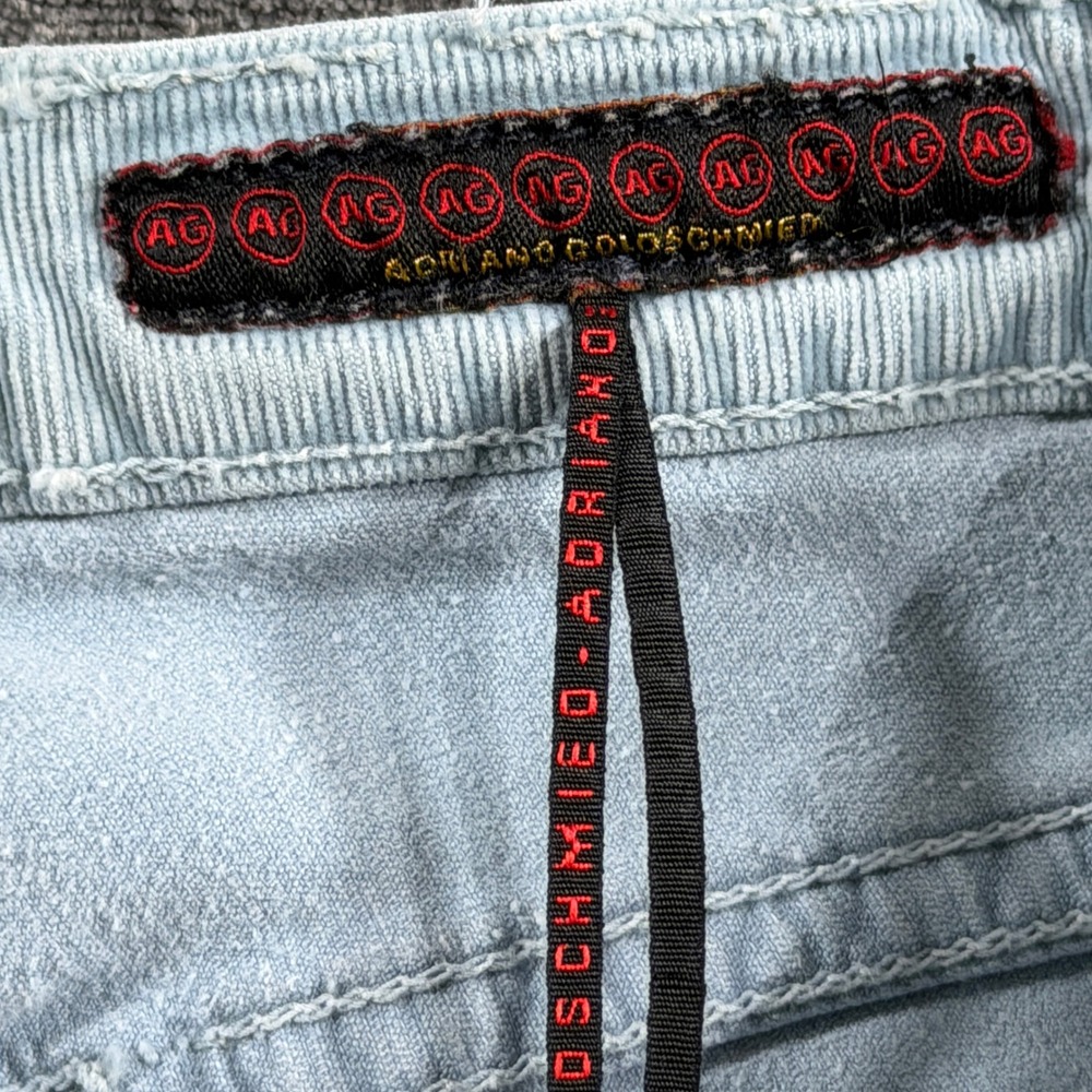AG Adriano Goldschmied The Angel Light Blue Corduroy Bootcut Pants Sz 28 Regular - Picture 6 of 16